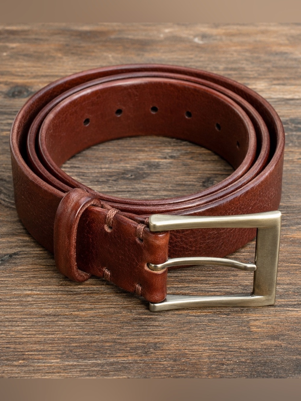 Martin Dingman Tuscan Calf Leather Brown Belt Buckle Handcrafted Italy 40 large